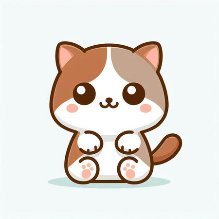 Cute cat. Cartoon character. Flat design. Vector illustration.のイラスト素材