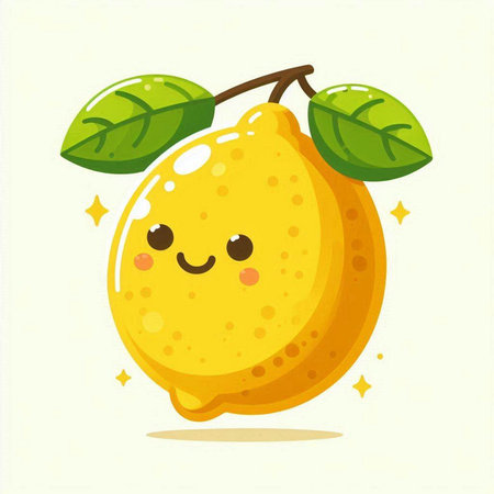 Cute lemon character. Vector illustration. Cute cartoon character.のイラスト素材