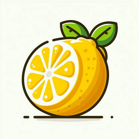 Lemon. Vector illustration. Isolated on a white background.のイラスト素材