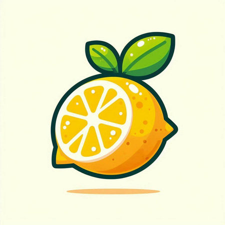 Lemon fruit isolated on white background. Vector illustration. Eps 10のイラスト素材
