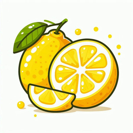 Illustration of lemons on a white background. Vector illustration.のイラスト素材