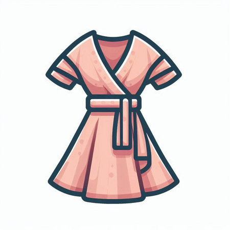 Pink bathrobe isolated on white background. Cartoon style vector illustration.のイラスト素材