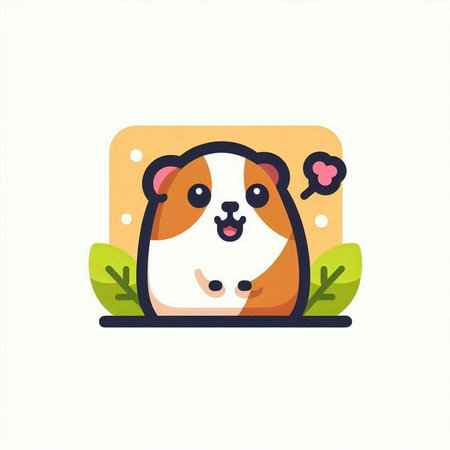 Cute guinea pig vector illustration. Cute guinea pig character.のイラスト素材