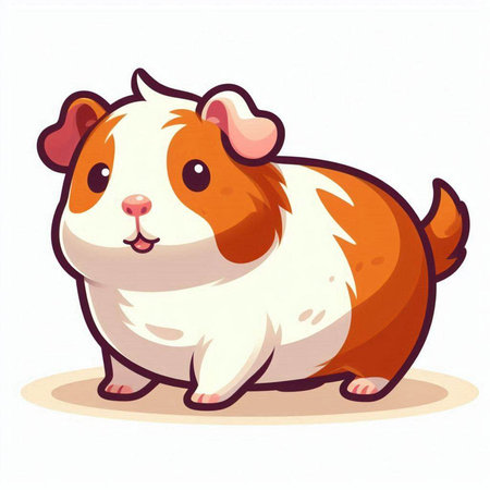 Illustration of a cute guinea pig on a white background.のイラスト素材