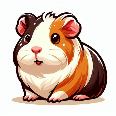 Illustration of a cute guinea pig on a white background.のイラスト素材