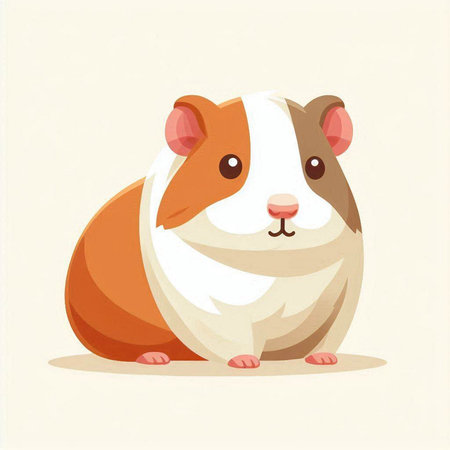 Hamster vector illustration. Cute cartoon hamster on white background.のイラスト素材