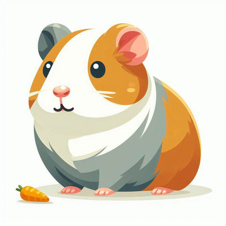 Guinea pig. Cute cartoon hamster. Vector illustration.のイラスト素材