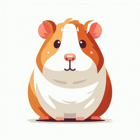 Cute guinea pig vector illustration. Cute pet hamster.のイラスト素材
