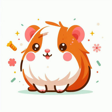 Cute hamster vector illustration. Cute cartoon hamster.のイラスト素材