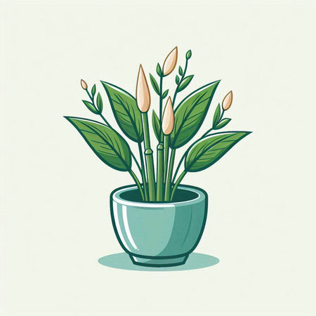 Flower in a pot on a white background. Vector illustration.のイラスト素材