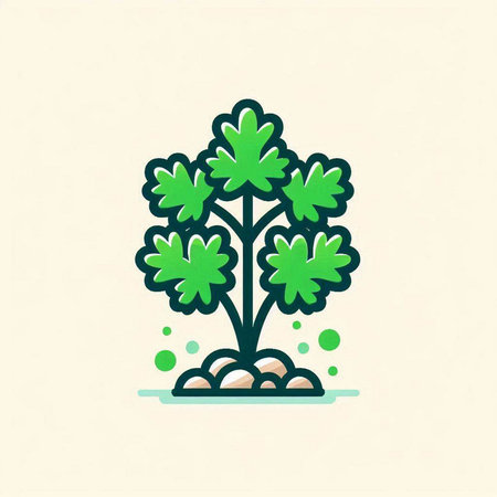 Parsley icon. Vector illustration of parsley in flat style.のイラスト素材