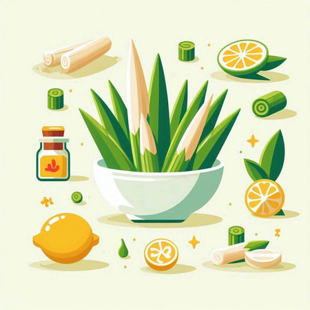 Spa and aromatherapy icons. Vector illustration in flat style.のイラスト素材