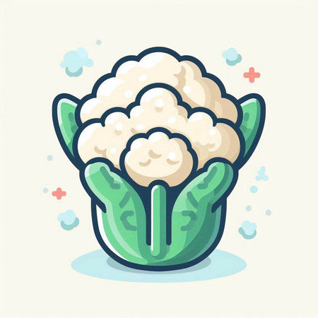 Cauliflower vector illustration. Cauliflower icon. Cauliflower vector illustration. Cauliflower iconのイラスト素材