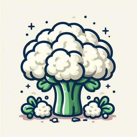 Cauliflower icon. Vector illustration. Cauliflower vegetable.のイラスト素材