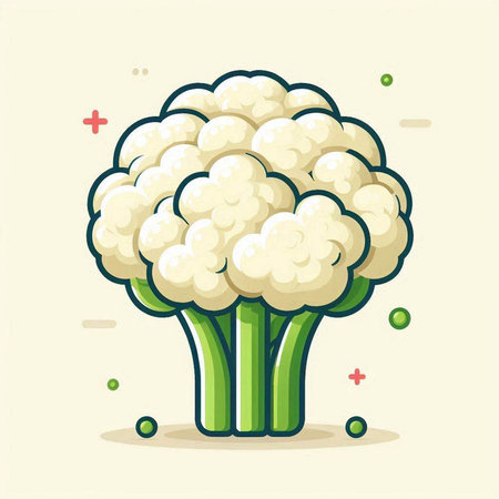 Cauliflower vector illustration. Cauliflower in cartoon style.のイラスト素材