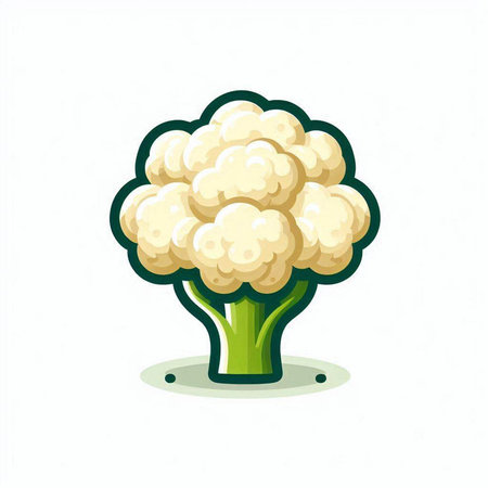 Cauliflower vector illustration. Cauliflower isolated on white background. Cauliflower iconのイラスト素材