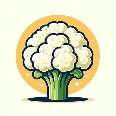 Cauliflower illustration. Cauliflower vector illustration. Cauliflower icon.のイラスト素材