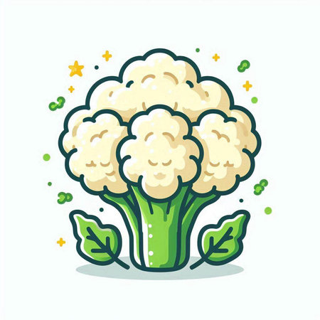 Cauliflower vector illustration. Cauliflower on white background.のイラスト素材