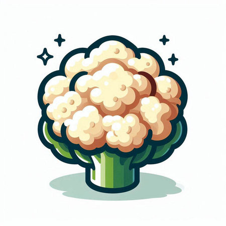 Cauliflower vector illustration. Cauliflower isolated on white background.のイラスト素材