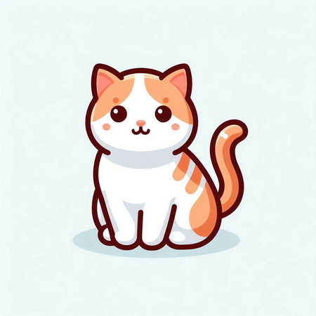 Cute cat cartoon. Cute pet animal. Vector illustration.のイラスト素材