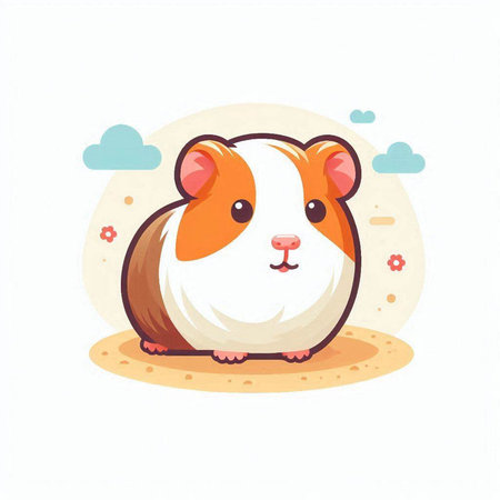 Cute guinea pig vector illustration. Cute guinea pig character.のイラスト素材