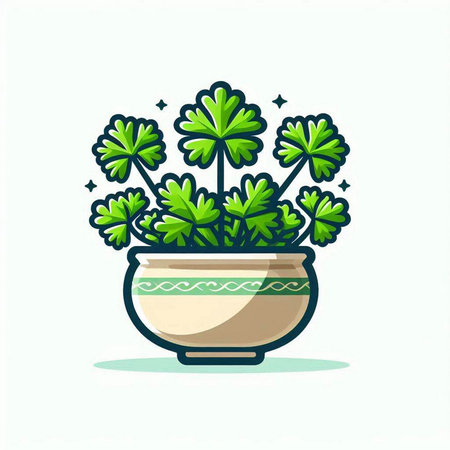 Flowerpot with clover isolated on white background. Vector illustration.のイラスト素材