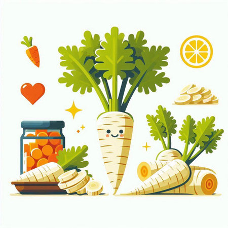 Carrot. Vector illustration. Vegetarian food. Healthy eating.のイラスト素材