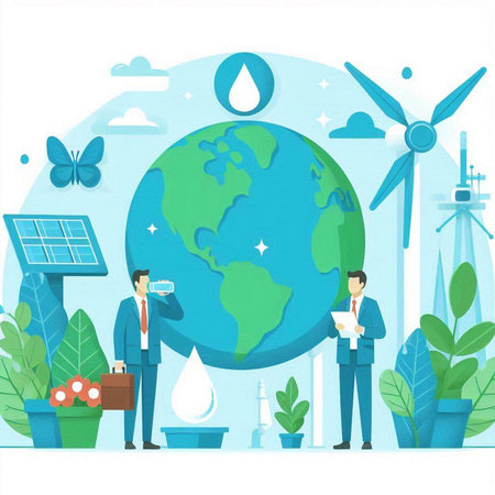 Ecology concept. Save the planet. Vector illustration in flat styleのイラスト素材