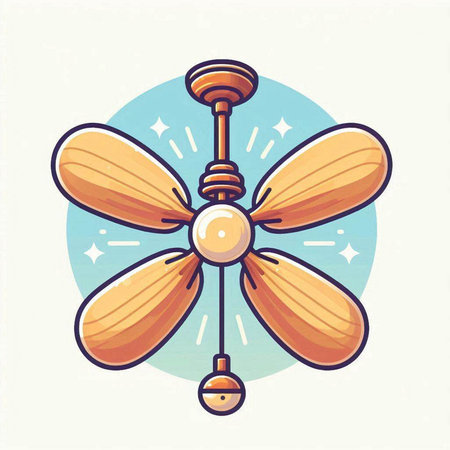 Illustration of a fan on a white background. Vector illustration.のイラスト素材