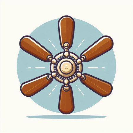 Vintage propeller on a white background. Vector illustration in flat style.のイラスト素材
