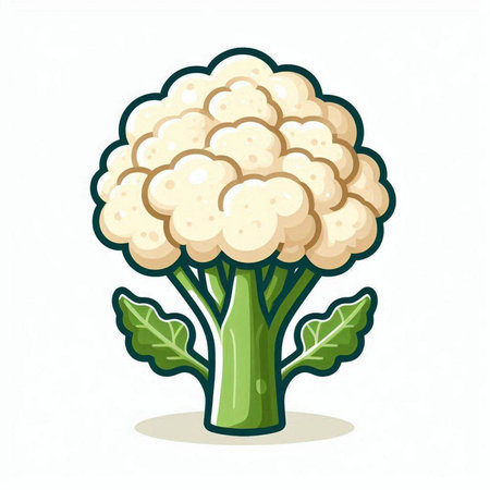 Cauliflower vegetable isolated on a white background. Vector illustration.のイラスト素材