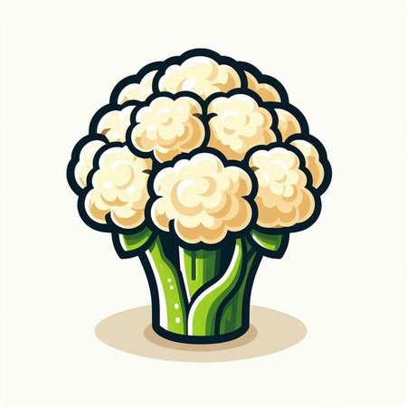 Cauliflower vector illustration. Cauliflower isolated on white background.のイラスト素材
