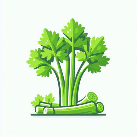 Parsley vector illustration. Isolated parsley on white background.のイラスト素材