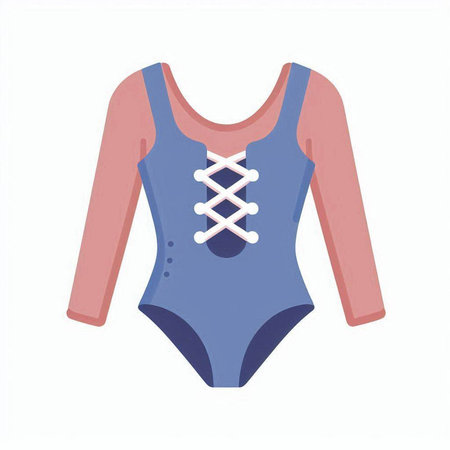 Women's blue swimsuit on a white background. Vector illustration.のイラスト素材