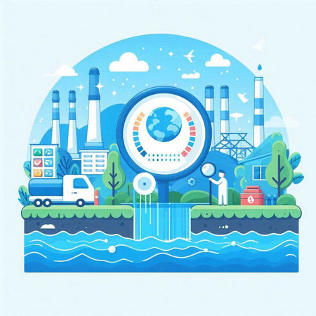 Flat design modern vector illustration concept of global warming, climate change and global warming.のイラスト素材