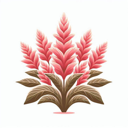 Celosia flower isolated on white background. Vector illustration.のイラスト素材