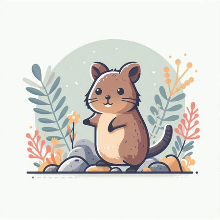 Cute cartoon hamster. Vector illustration. Cute animal.のイラスト素材