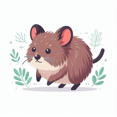 Cute cartoon hamster on a white background. Vector illustration.のイラスト素材