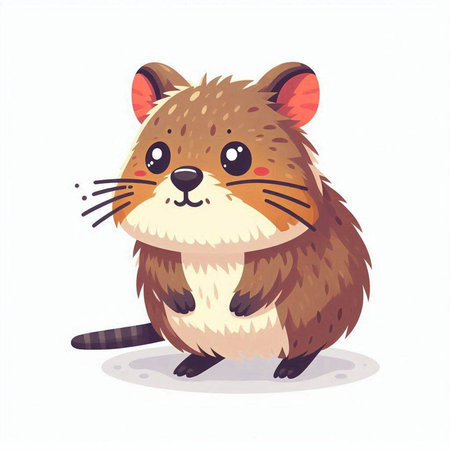 Cute hamster. Vector illustration isolated on a white background.のイラスト素材