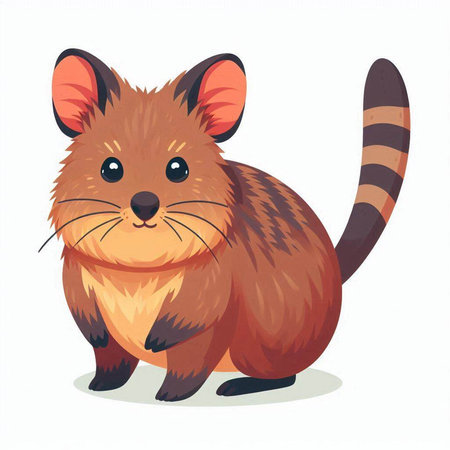 Cute cartoon rat. Vector illustration isolated on a white background.のイラスト素材