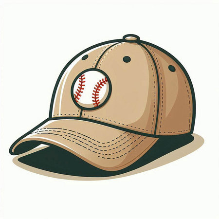 Baseball cap on a white background. Vector illustration of baseball cap.のイラスト素材