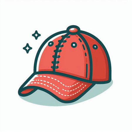 Baseball cap icon. Vector illustration. Isolated on white background.のイラスト素材