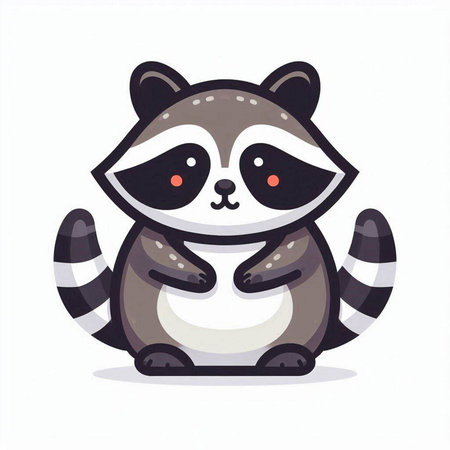 Cute raccoon. Vector illustration of a cute raccoon.のイラスト素材
