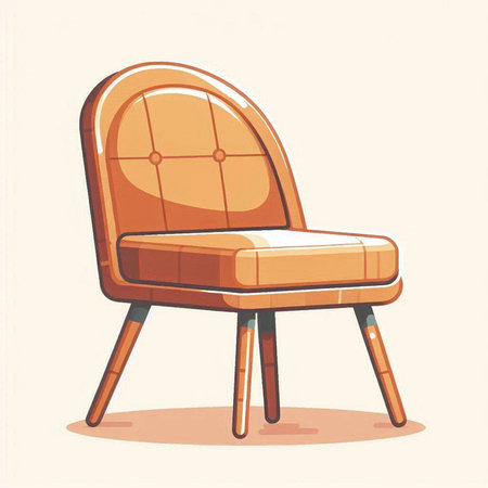 Illustration of an armchair in retro style. Vector illustration.のイラスト素材