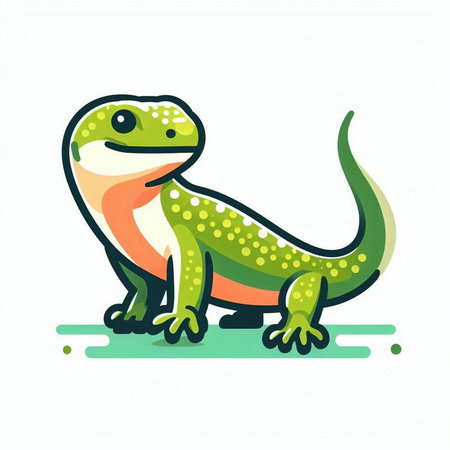 Lizard on a white background. Vector illustration of a lizard.のイラスト素材