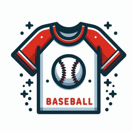 Baseball t-shirt design template. Vector illustration in flat style.のイラスト素材