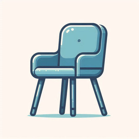 Illustration of an armchair in cartoon style. Vector illustration.のイラスト素材