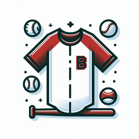 Baseball uniform and ball on a white background. Vector illustration.のイラスト素材