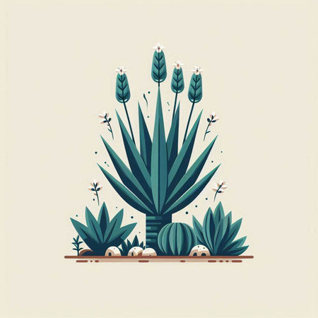 Cactus plant in flat style. Vector illustration for your design.のイラスト素材