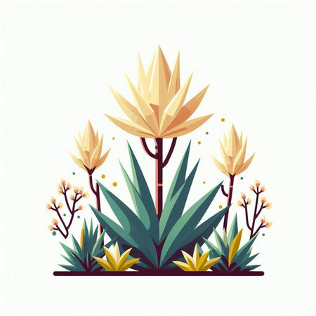 Flowers in the garden. Vector illustration of a flat style.のイラスト素材